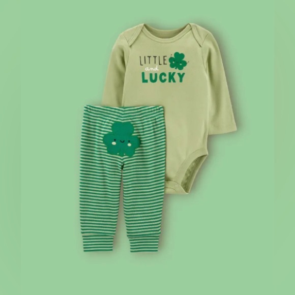 Carter's - 2 Piece Bodysuit Pant Set - Little and Lucky - 12 Months - NWT - Picture 1 of 16